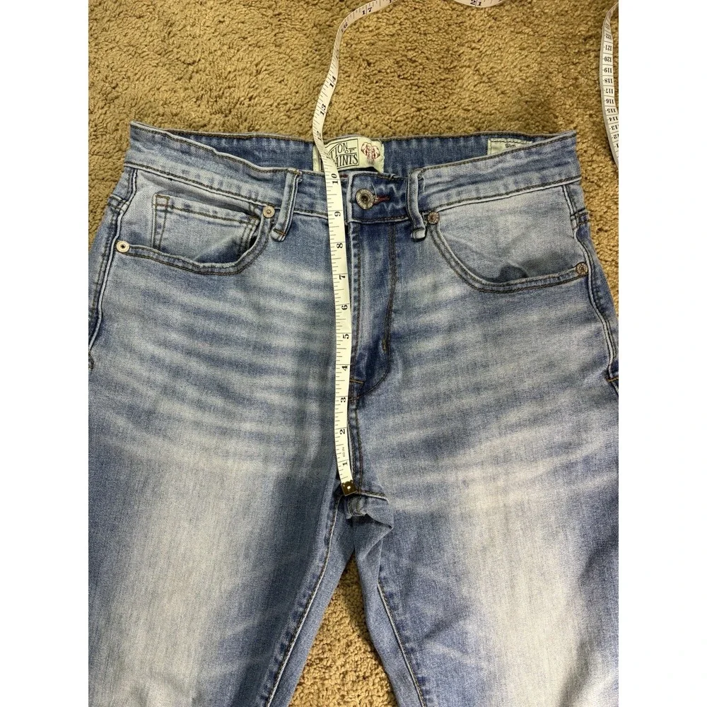 Nation of Saints Jeans Men 32x30 Slim Stretch Blue Straight Leg Low Rise Preppy